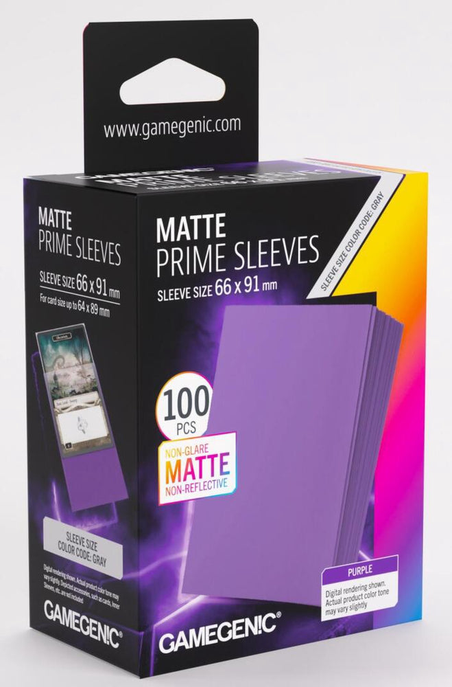 Gamegenic Matt Prime Card Sleeves Purple (66mm x 91mm) (100 Sleeves Per Pack)