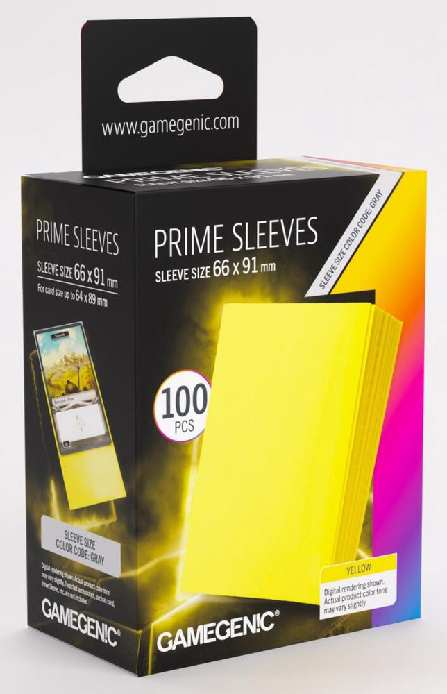 Gamegenic Matt Prime Card Sleeves Yellow (66mm x 91mm) (100 Sleeves Per Pack)
