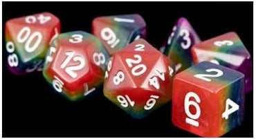 MDG Polyhedral Resin Dice Set - Rainbow