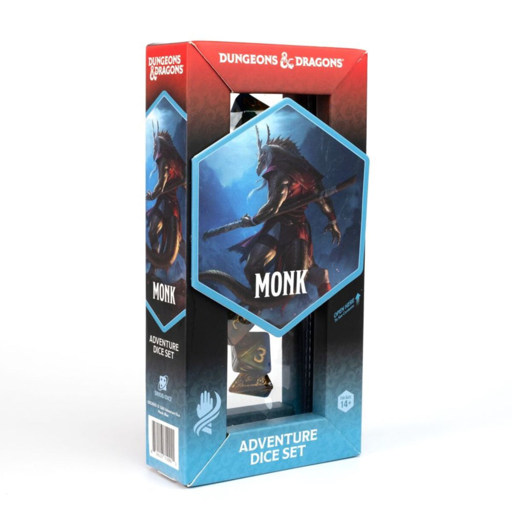 Sirius Dice - D&D Adventure Dice - Monk - Blue /Gold