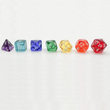 Chessex Polyhedral 7-Die Set Translucent Beginner Player Prism