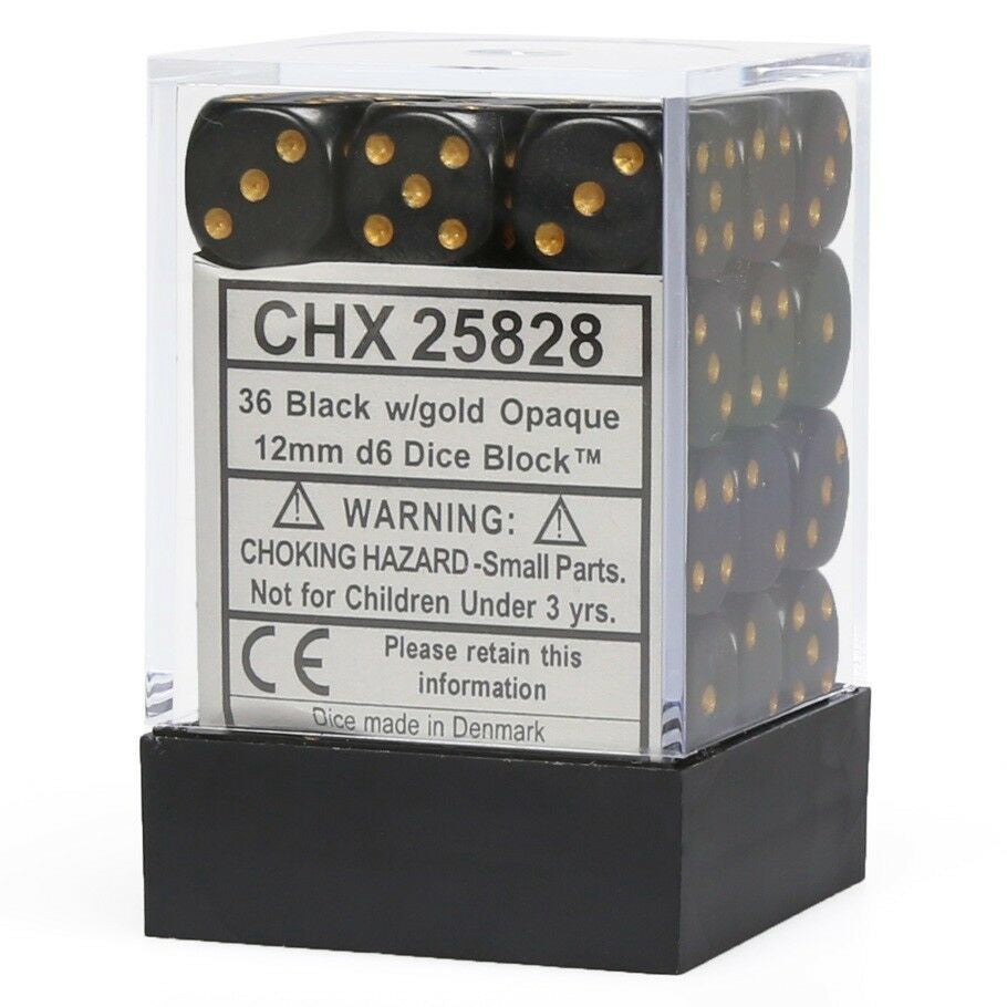 CHX 25828 Opaque 12mm d6 Black/gold (36)