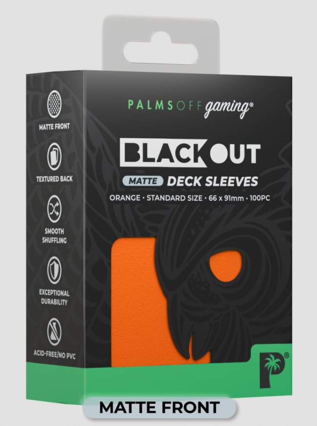 Blackout Deck Sleeves- Matte - Standard Size - Orange