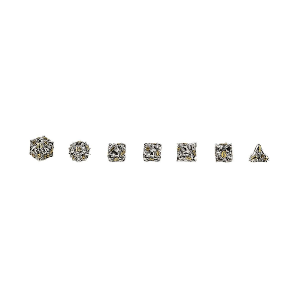 LPG Dice Dragon Rage Dice Set Chrome/Gold