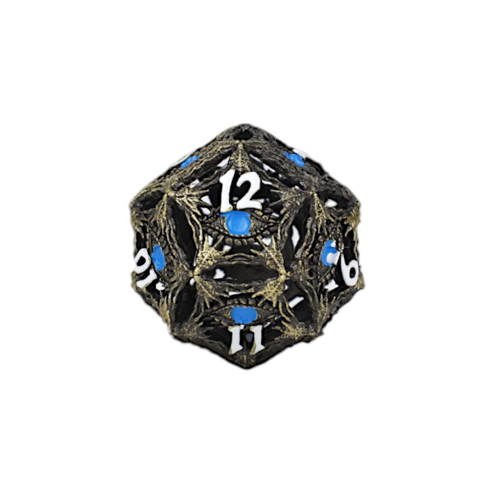 LPG Dice Dragon Eye Dice Set Tarnished Gold/Blue