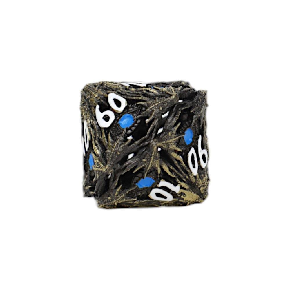 LPG Dice Dragon Eye Dice Set Tarnished Gold/Blue