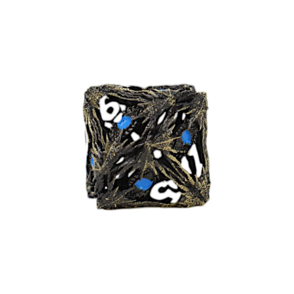 LPG Dice Dragon Eye Dice Set Tarnished Gold/Blue