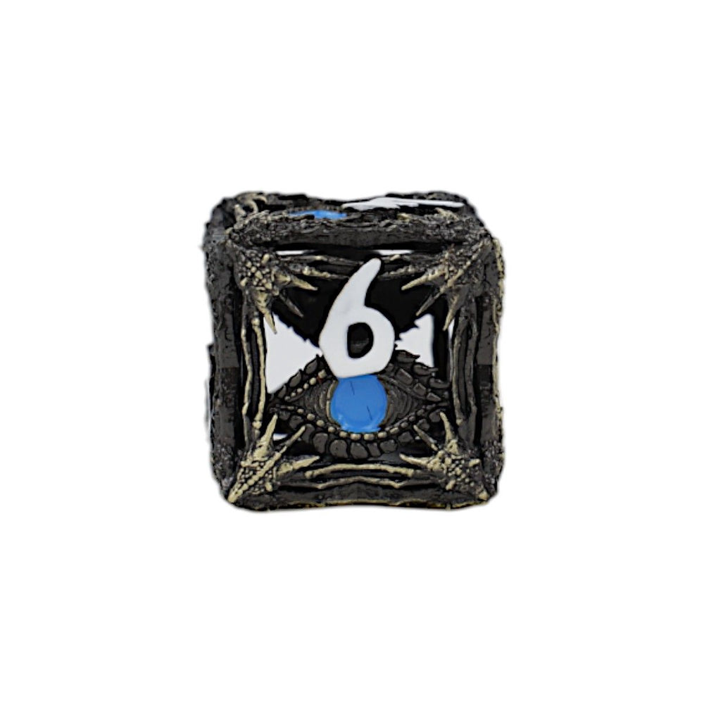 LPG Dice Dragon Eye Dice Set Tarnished Gold/Blue