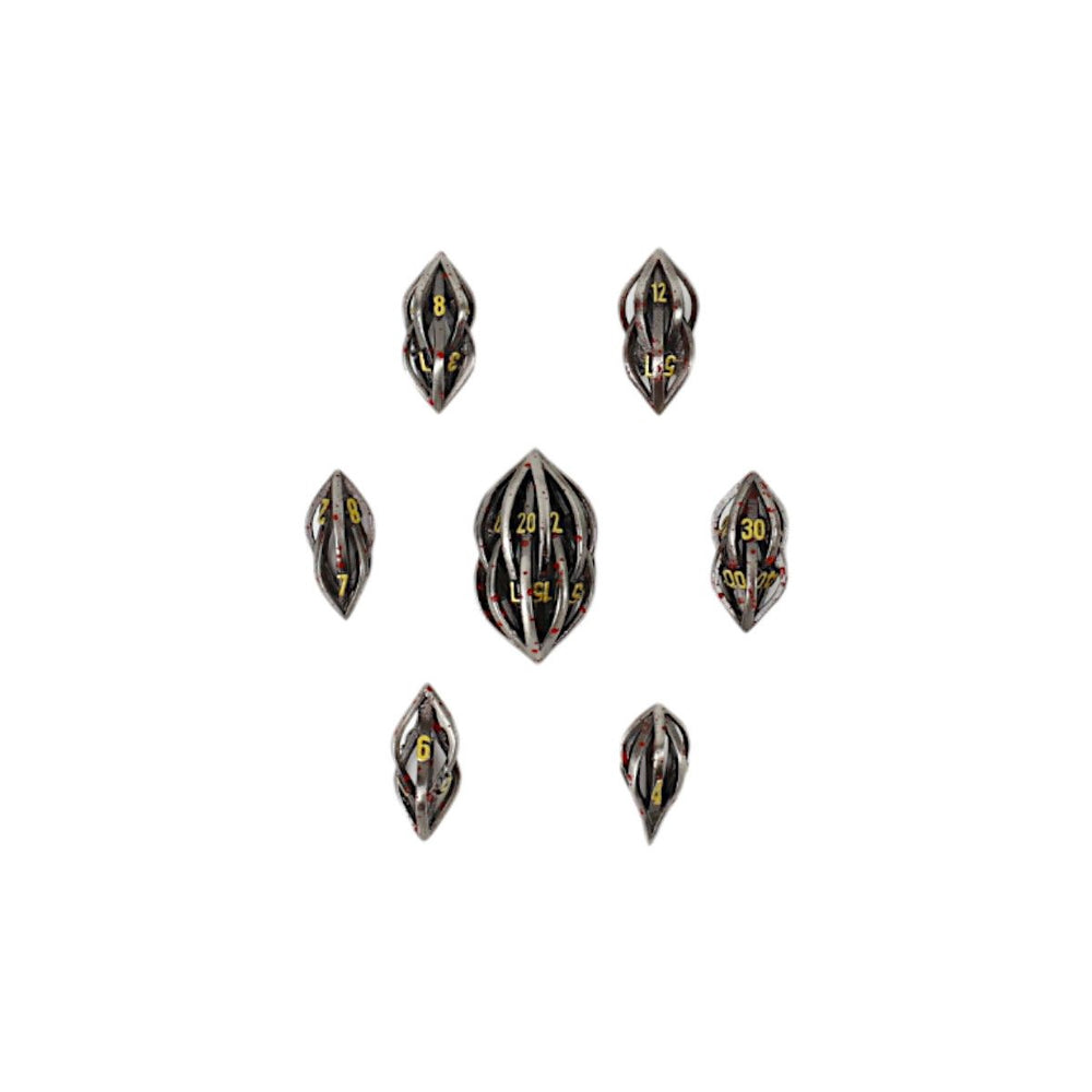LPG Dice Elliptic Hollow Dice Set Bloodied Metal