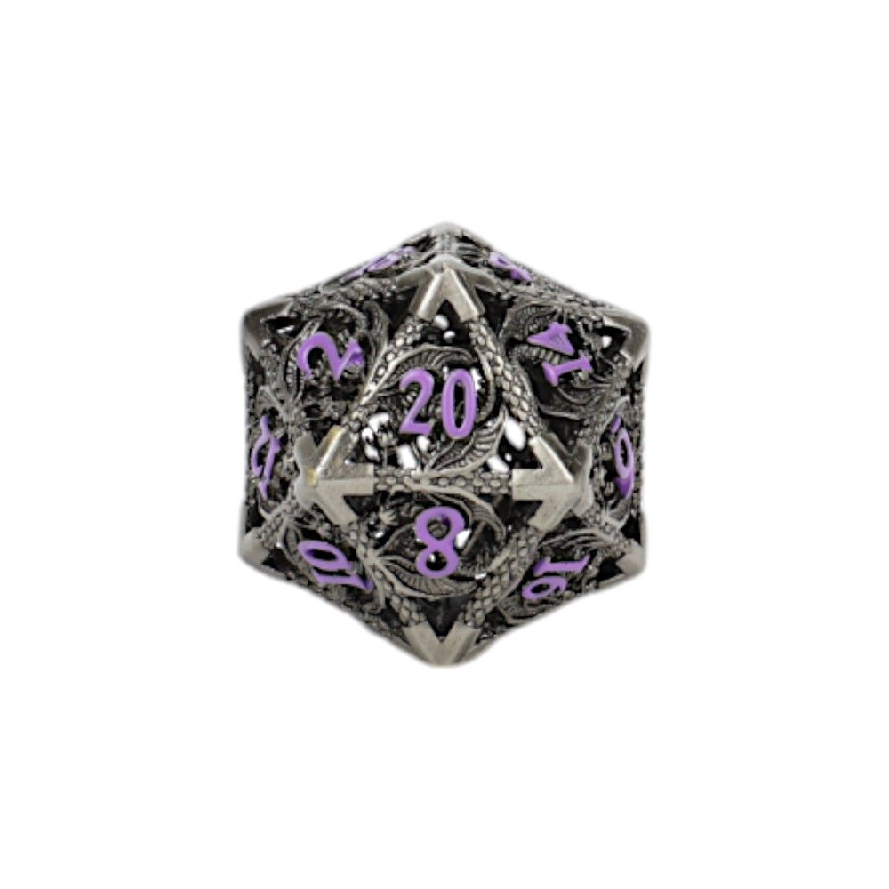 LPG Dice Dragon Hollow Dice Set Metal/Purple