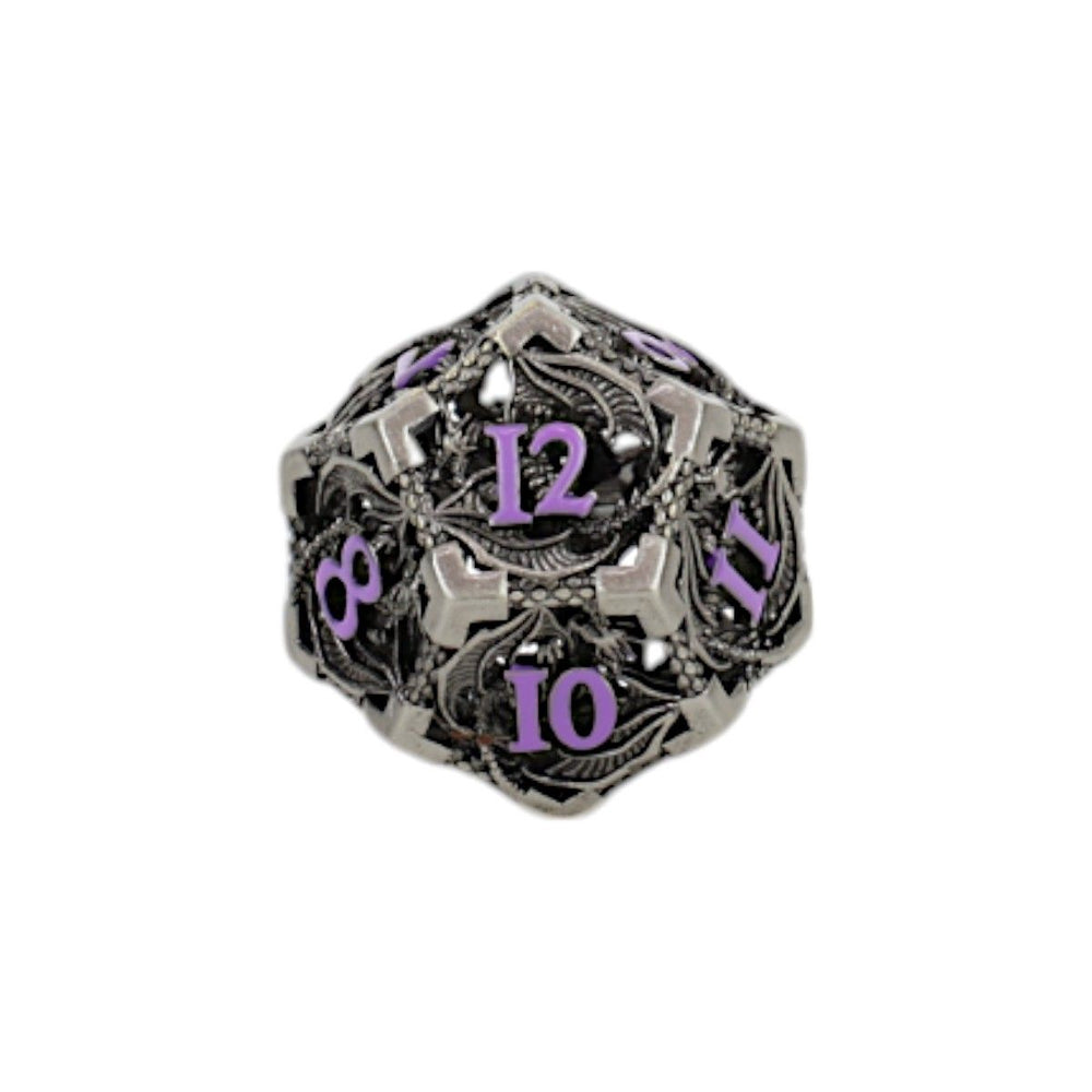 LPG Dice Dragon Hollow Dice Set Metal/Purple