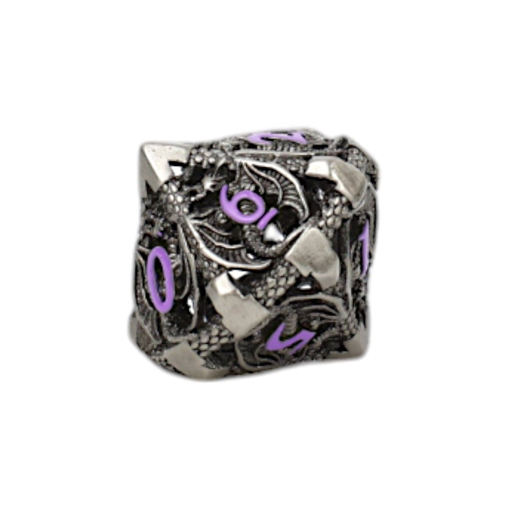 LPG Dice Dragon Hollow Dice Set Metal/Purple