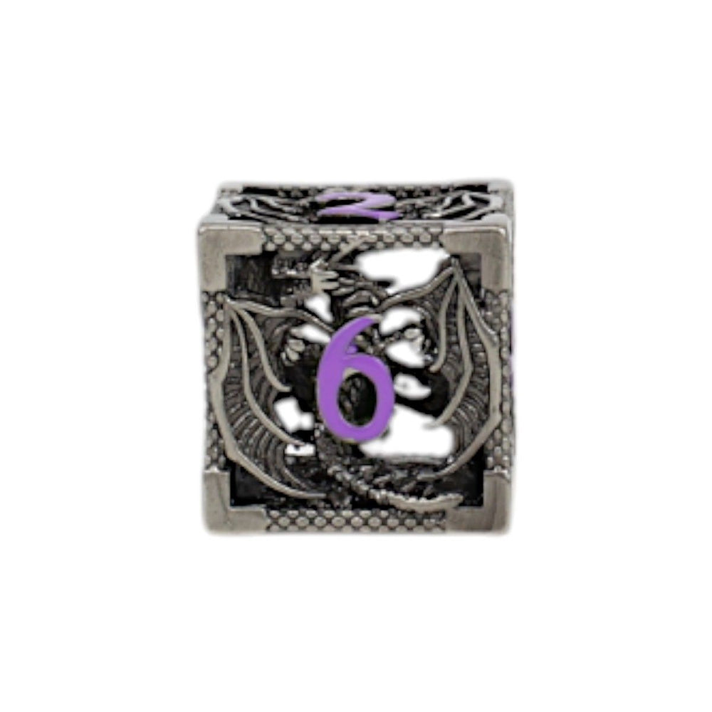 LPG Dice Dragon Hollow Dice Set Metal/Purple
