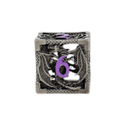 LPG Dice Dragon Hollow Dice Set Metal/Purple