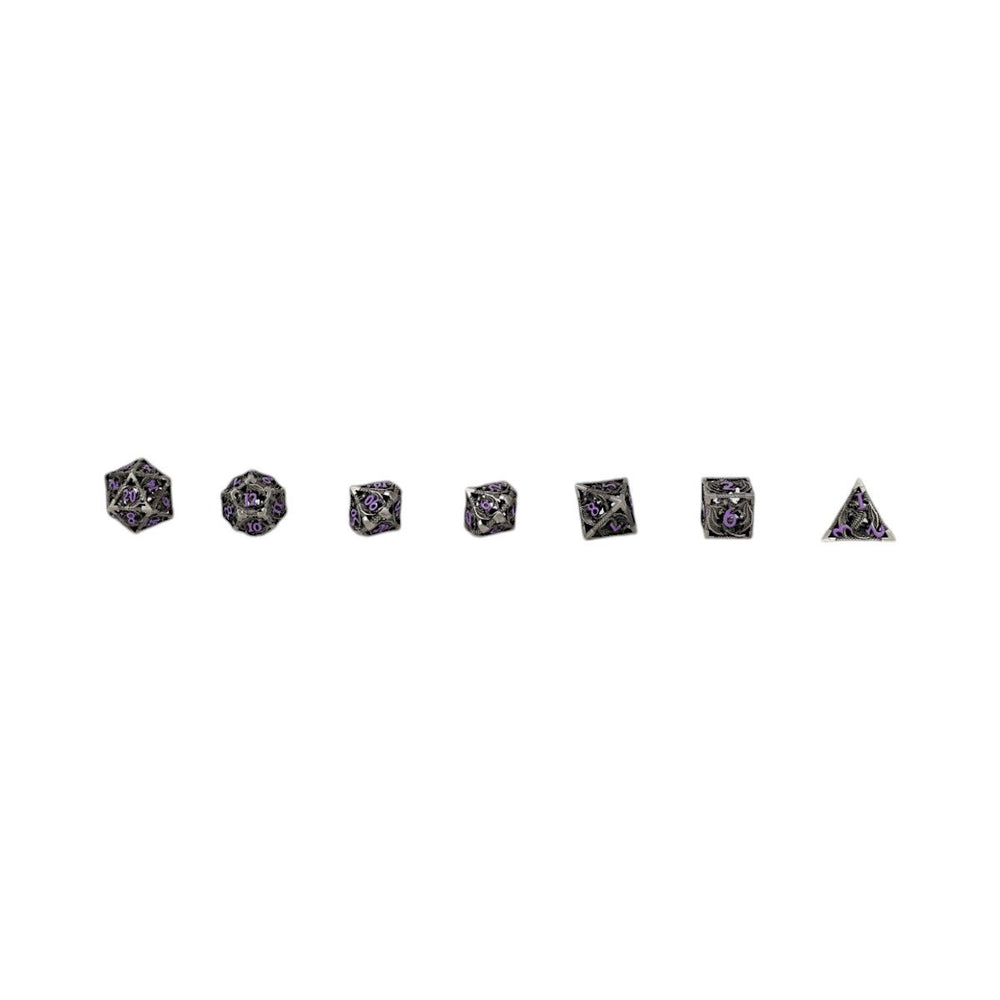 LPG Dice Dragon Hollow Dice Set Metal/Purple