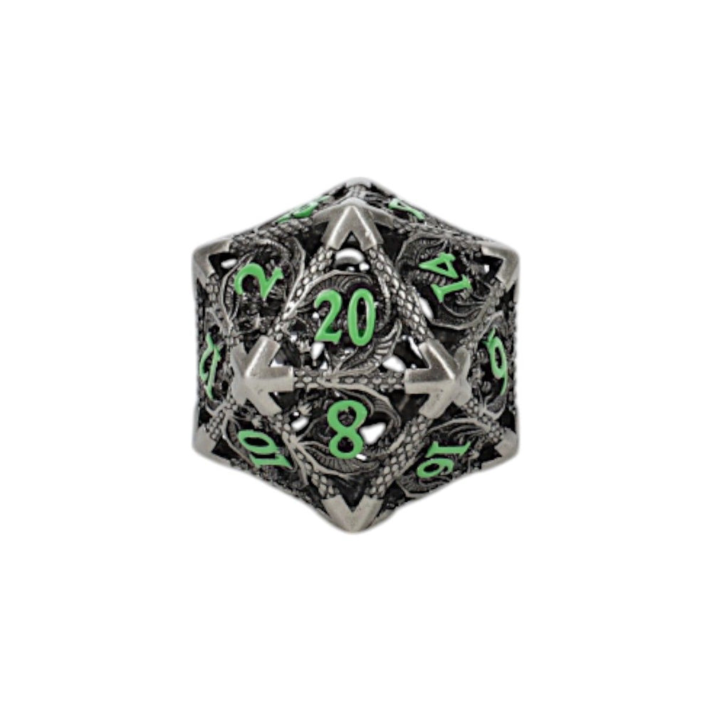 LPG Dice Dragon Hollow Dice Set Metal/Green