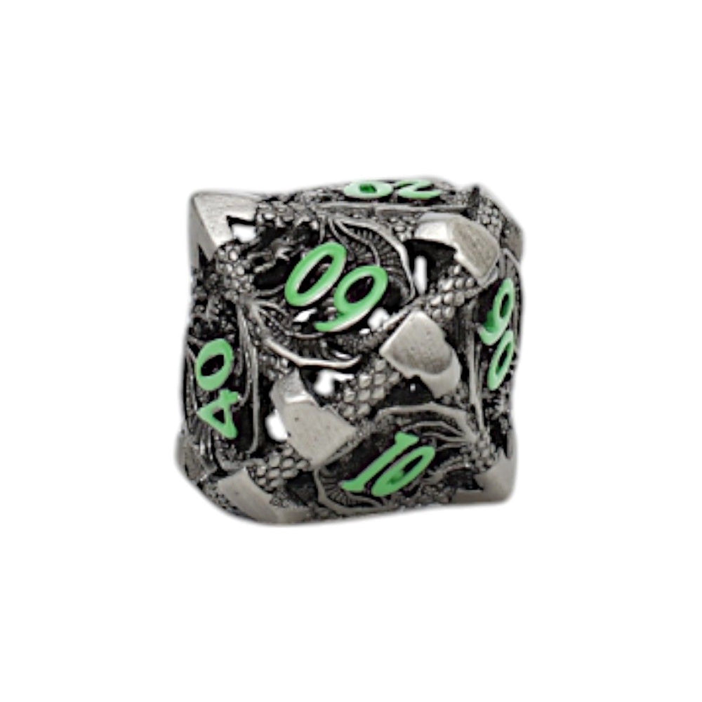 LPG Dice Dragon Hollow Dice Set Metal/Green