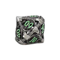 LPG Dice Dragon Hollow Dice Set Metal/Green