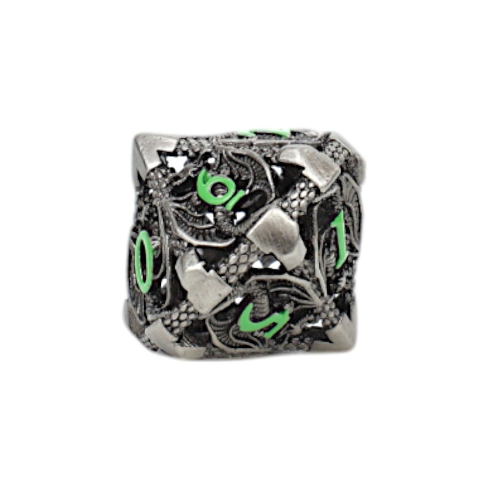 LPG Dice Dragon Hollow Dice Set Metal/Green