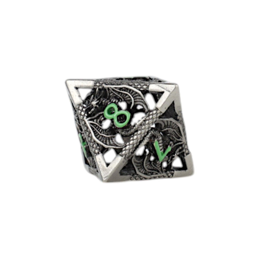 LPG Dice Dragon Hollow Dice Set Metal/Green