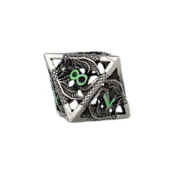 LPG Dice Dragon Hollow Dice Set Metal/Green