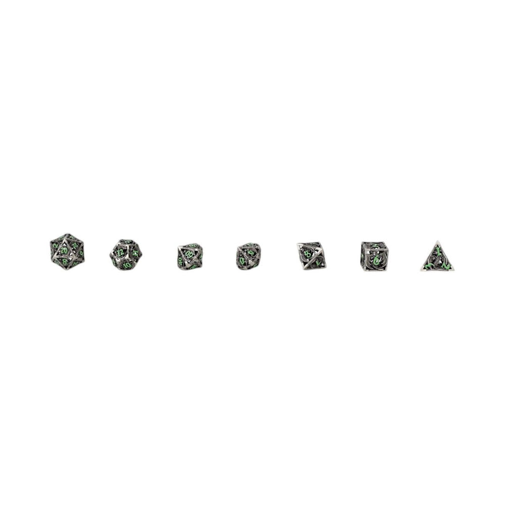 LPG Dice Dragon Hollow Dice Set Metal/Green