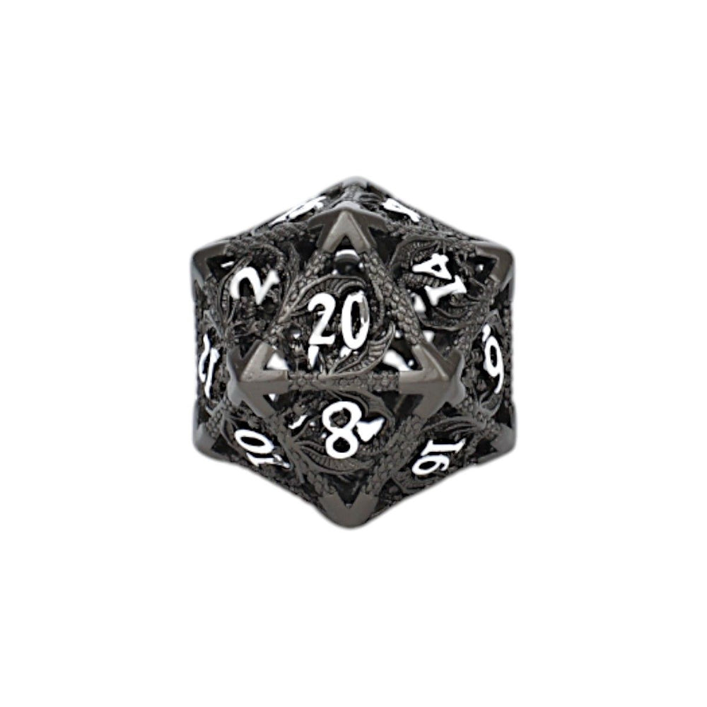LPG Dice Dragon Hollow Dice Set Metal/Black