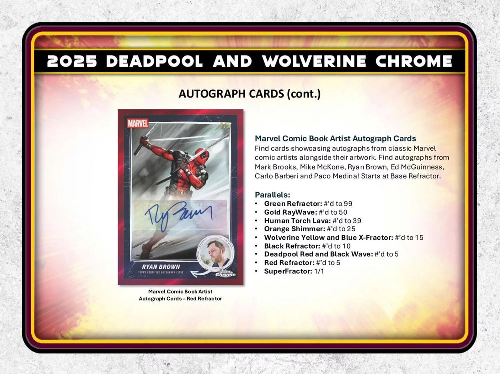 Topps 2025 Marvel Deadpool Chrome Hobby Box