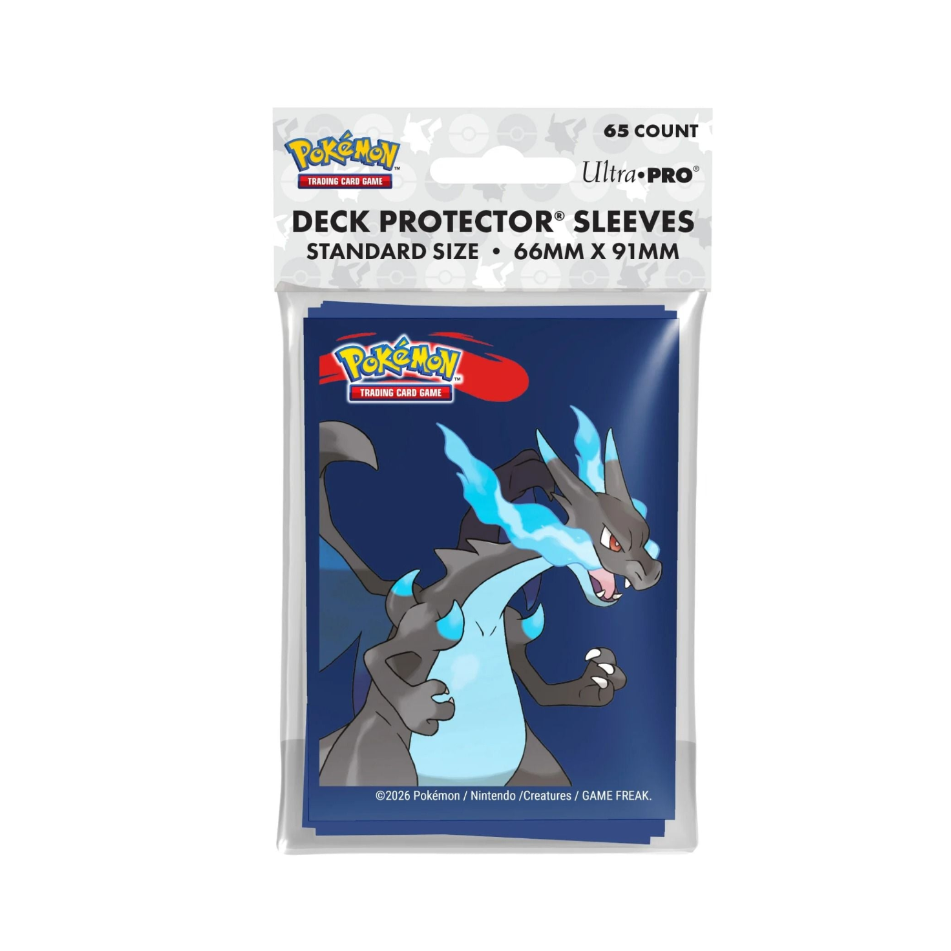 POKEMON MEGA CHARIZARD X 65CT DECK PROTECTOR SLEEVES BLUE