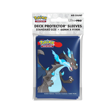 POKEMON MEGA CHARIZARD X 65CT DECK PROTECTOR SLEEVES BLUE