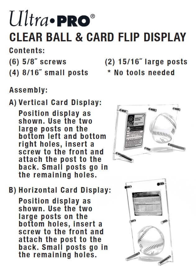SPORT ACCESSORIES- Clear Ball & Card Flip Display