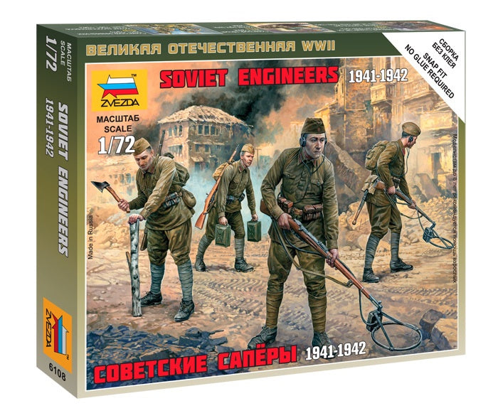 Zvezda 6108 1/72 Soviet Engineers WWII Plastic Model Kit