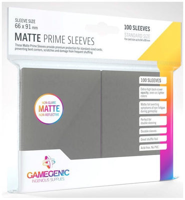 Gamegenic Matt Prime Card Sleeves Dark Gray (66mm x 91mm) (100 Sleeves Per Pack)