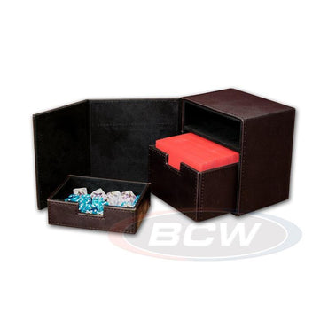BCW Deck Locker Commander Leather Brown (Holds 100 cards)