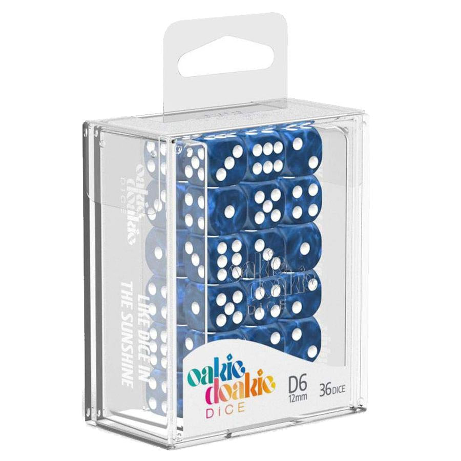 Oakie Doakie Dice D6 12 mm Marble - Blue (36)