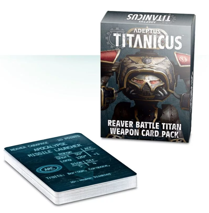 Adeptus Titanicus Reaver Battle Titan Weapon Card Pack