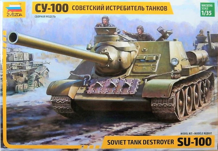 Zvezda 3688 1/35 Soviet S.P.Gun SU-100 (new molds) Plastic Model Kit