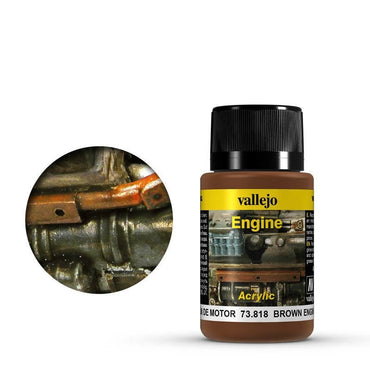 Vallejo 73818 Weathering Effects Brown Engine Soot 40 ml