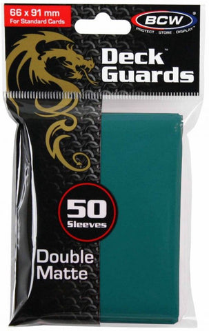 BCW Deck Protectors Standard Matte Teal (66mm x 91mm) (50 Sleeves Per Pack)