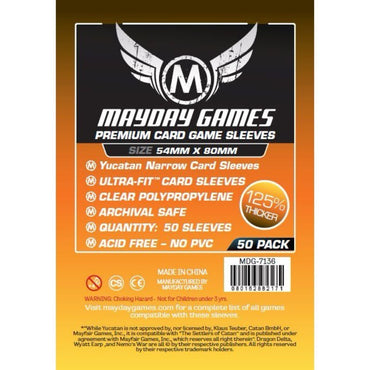 Mayday -  Premium Yucatan Narrow Card Game Sleeves (Pack of 50) - 54 MM X 80 MM