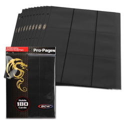 BCW Pro Pages 9 Pocket Pages Side Loading Black (10 Pages Per Pack)