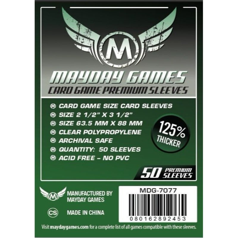 Mayday -  Premium Card Game Sleeves (Pack of 50) - 63.5 MM X 88 MM (Dark Green)