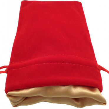 MDG Small Velvet Dice Bag: Red w/ Gold Satin