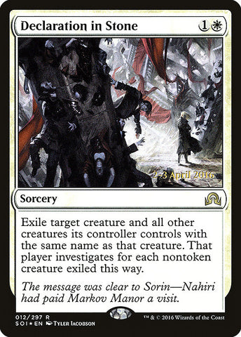 Declaration in Stone [Shadows over Innistrad Promos]
