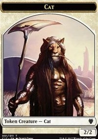 Cat (001) // Cat Warrior (008) Double-sided Token [Commander 2017]