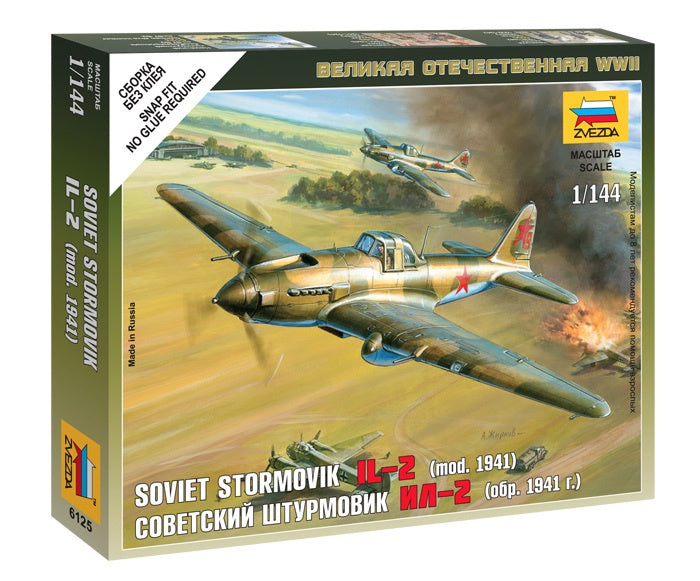 Zvezda 6125 1/144 Ilyushin IL-2 Stormovik Plastic Model Kit
