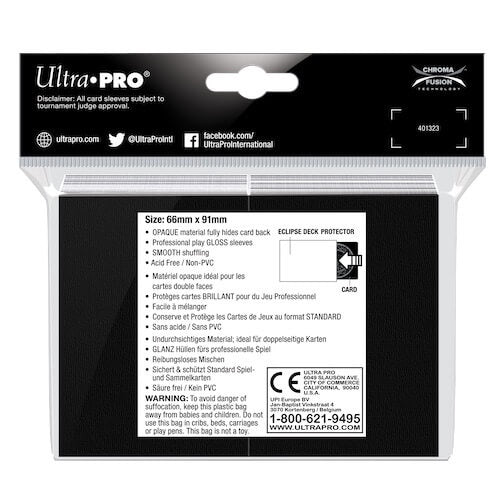 ULTRA PRO Deck Protector Standard - Gloss 100ct White - Eclipse