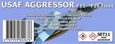 SET11 USAF AGGRESSOR F15 - F16 COLOUR SET