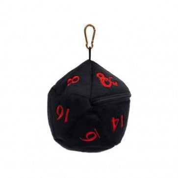 Ultra PRO Black & Red D20 Plush Dice Bag