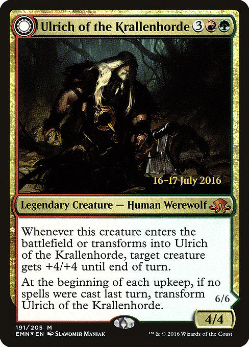 Ulrich of the Krallenhorde // Ulrich, Uncontested Alpha [Eldritch Moon Promos]